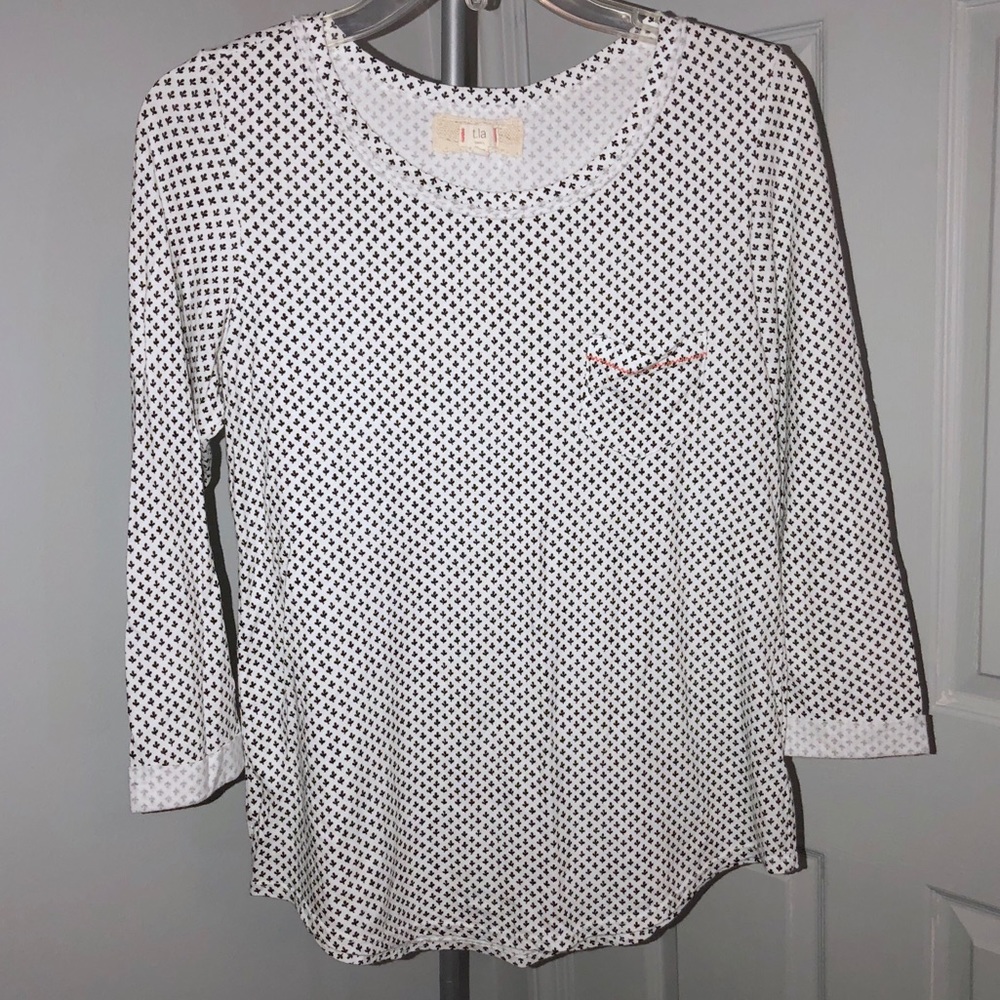 Anthropologie T.La 3/4 Sleeve Print Top